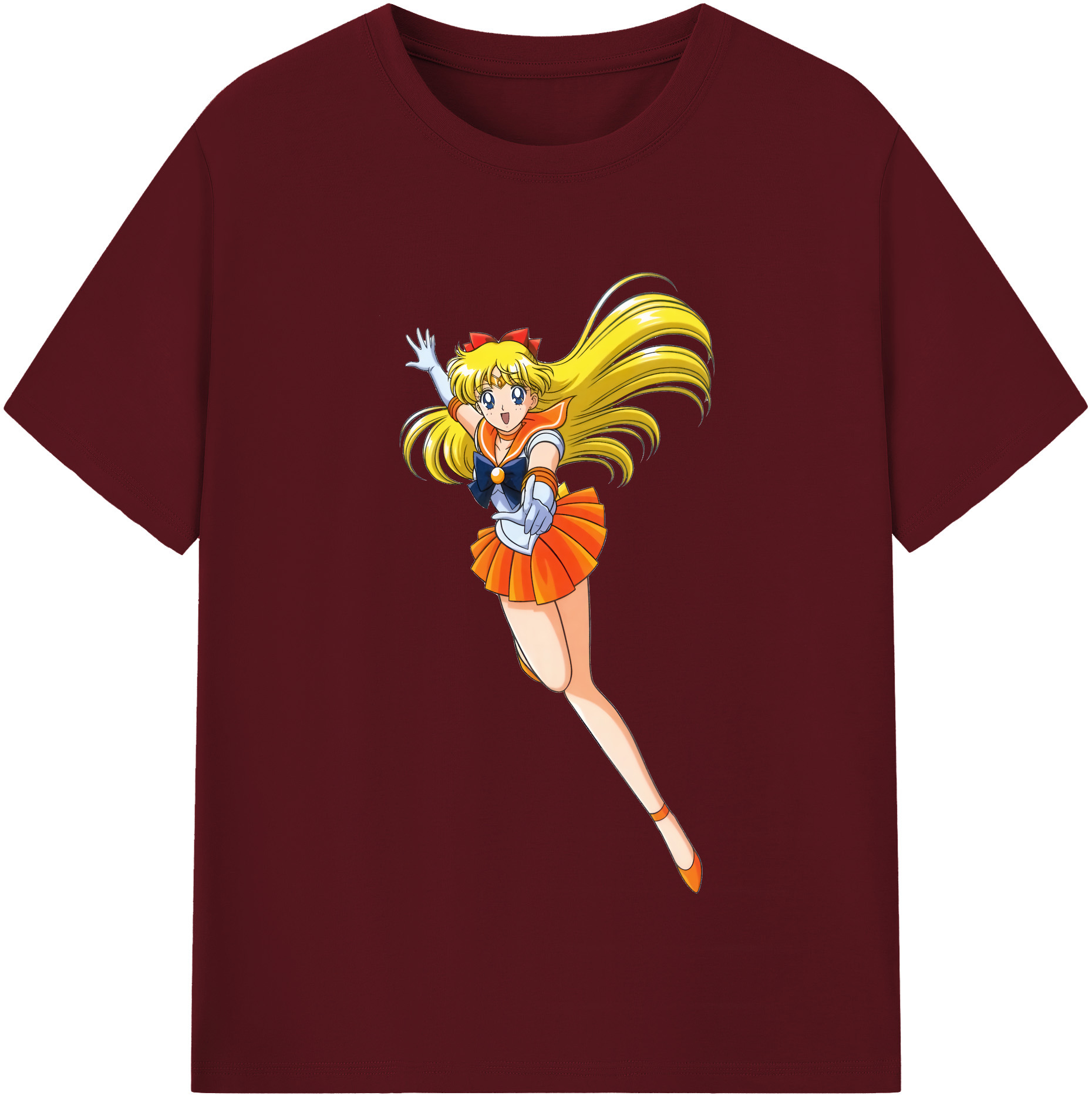 （画像用） 美少女戦士セーラームーン 愛野 美奈子 あいの みなこ Sailor Moon Aino Minako 綿100％半袖Tシャツ（フロントプリント）